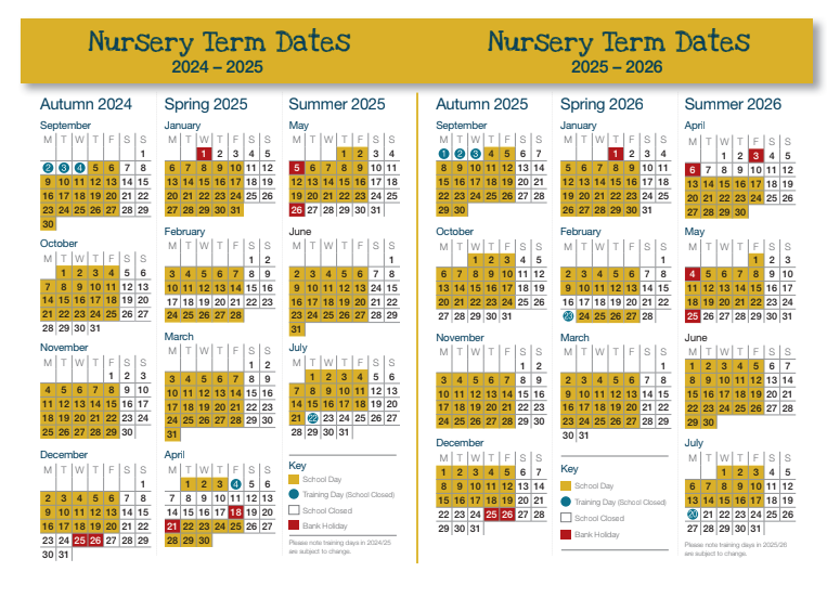 Updated term dates